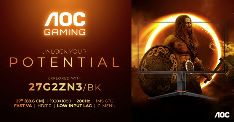 AOC представила доступный игровой монитор AGON 27G2ZN3/BK