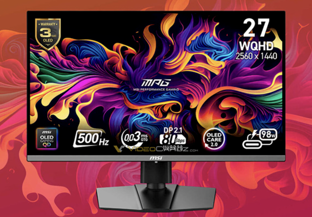 MSI представила 500 Гц QD-OLED монитор MPG 272QR X50