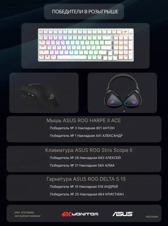Розыгрыш призов от ASUS