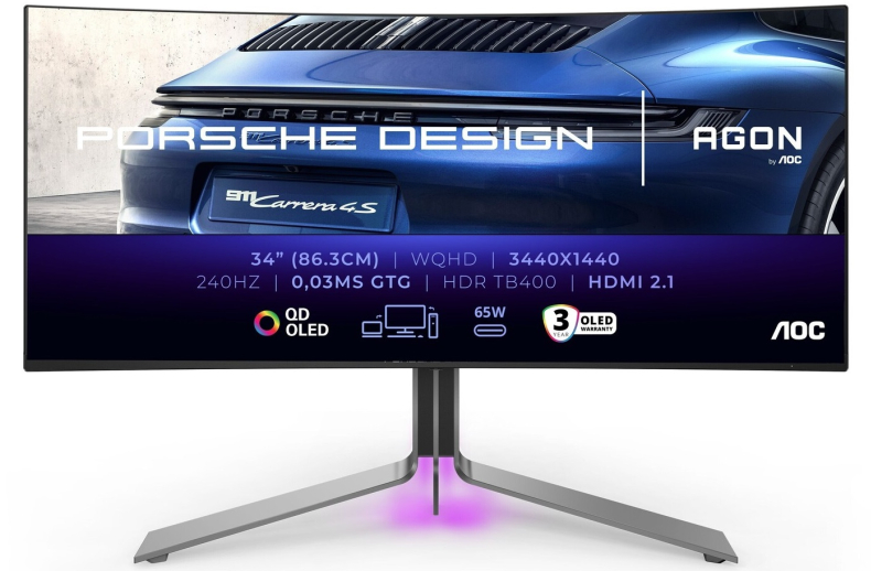 AOC представила изогнутый игровой монитор Porsche Design AGON PRO PD34