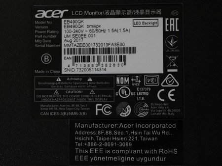 Обзор монитора Acer EB490QKbmiiipx