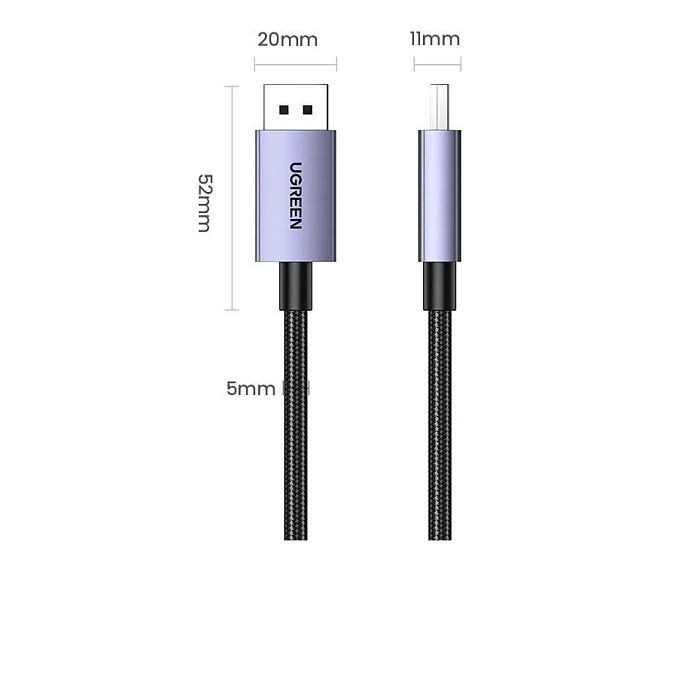 Кабель Ugreen DisplayPort 2.1 - DisplayPort 16K - 2 метра - фото 2