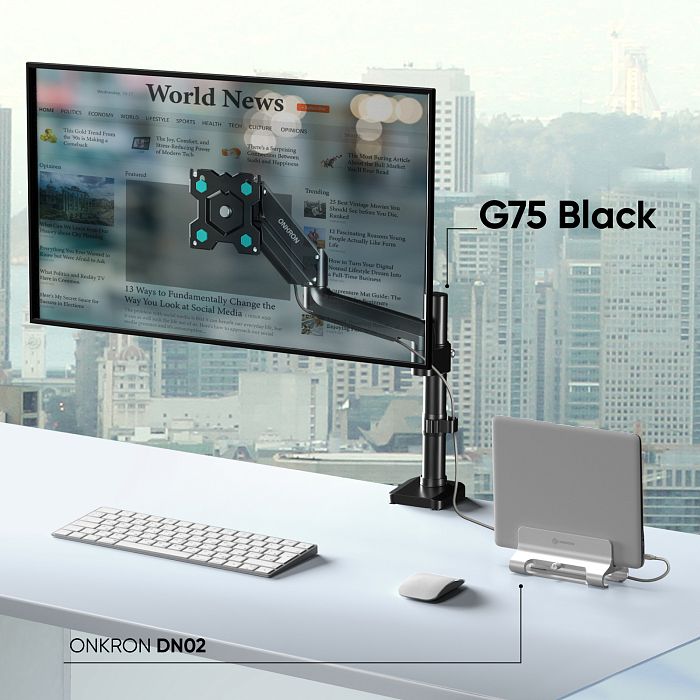Кронштейн для монитора ONKRON G75, чёрный (G75-B) - фото 2
