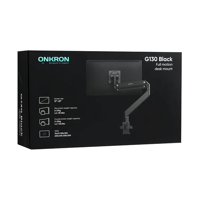 Кронштейн для монитора ONKRON G130, чёрный (G130-B) - фото 10