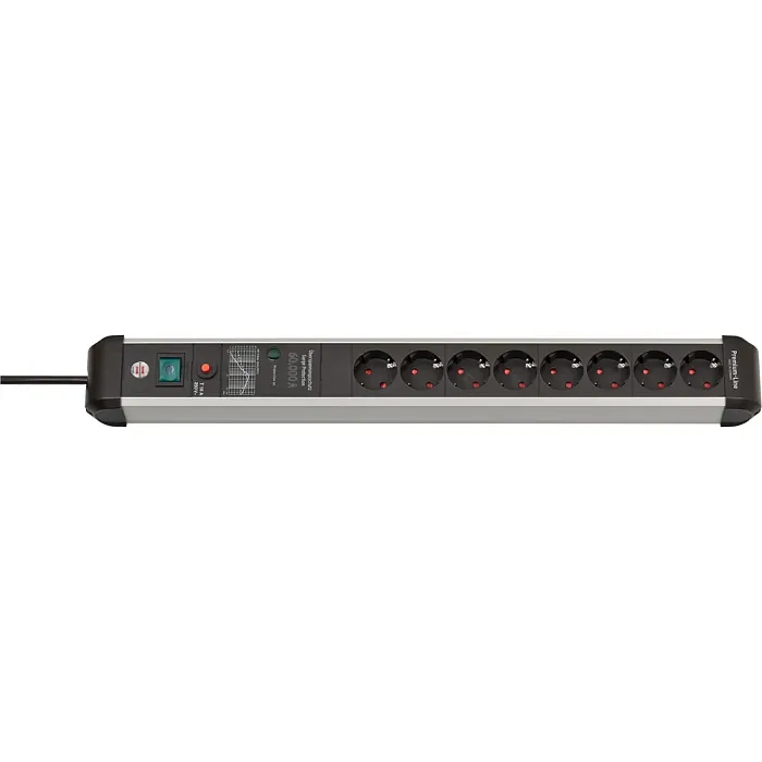 Сетевой фильтр Brennenstuhl Premium-Protect-Line 60 000 А 8 розеток, кабель 3 м., H05VV-F 3G1.5 черный 1391010800 - фото 1