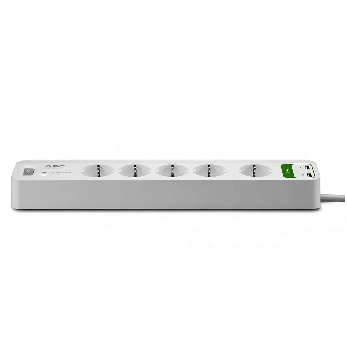 Сетевой фильтр APC PM5U-GR (Essential SurgeArrest, 5 розеток, 2 порта USB-A, кабель 1.8м, 230 В) - фото 4
