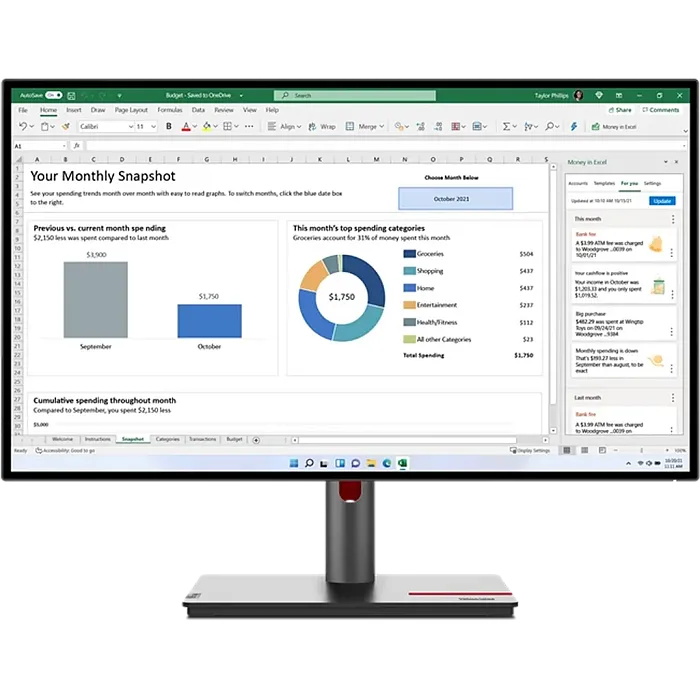 WQHD монитор Lenovo ThinkVision P27q-30 (63A2GCR1CS) - фото 1
