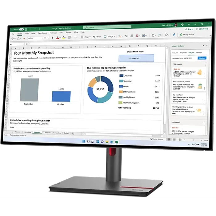 WQHD монитор Lenovo ThinkVision P27q-30 (63A2GCR1CS) - фото 3