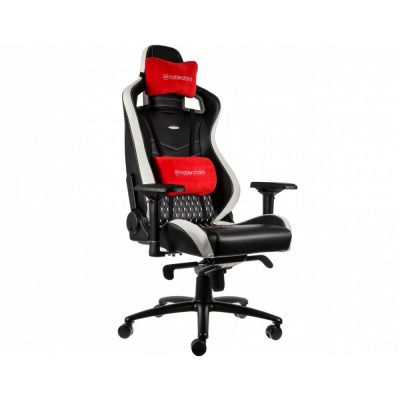 Игровое кресло Noblechairs EPIC Real Leather Black/White/Red (NBL-RL-EPC-001)