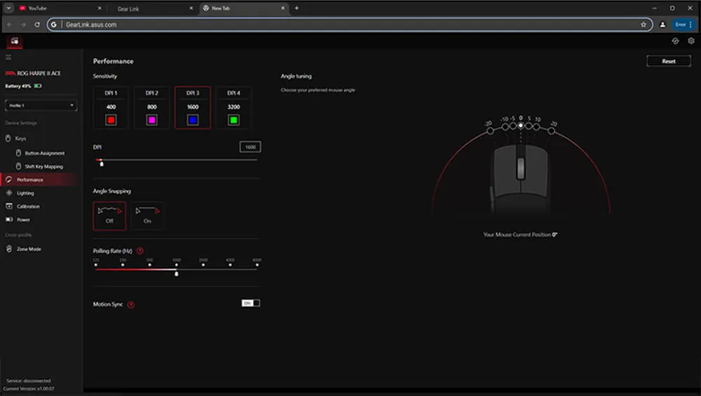 Игровая мышь ASUS P713 ROG Harpe II Ace