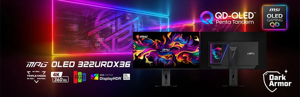 MSI представила топовый MPG OLED 322URDX36 с 4K при 360 Гц и Triple-Mode